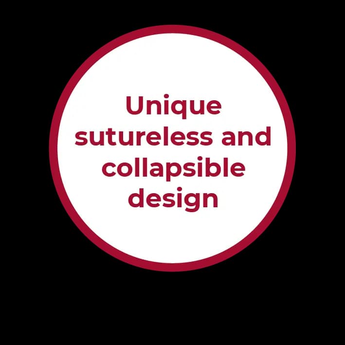 Unique sutureless and collapsible design